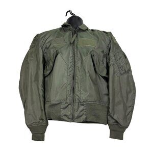 Vtg 80's Centre Mfg Co Green  Fire Resistant Flight Summer Jacket CWU-36/P Sz S